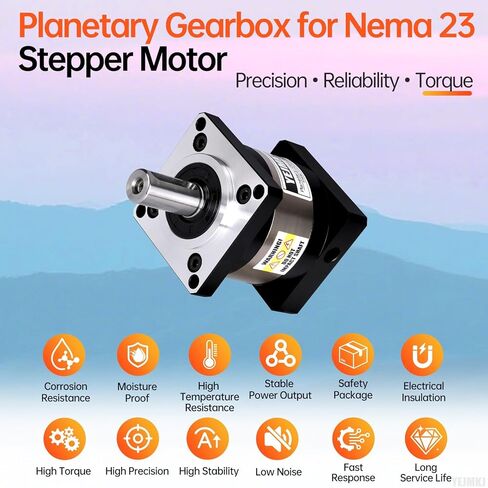 Ratio 5:1 Planetary Gearbox for Nema 23 Stepper Motor 57-67mm Backlash 15 arcmin Input Shaft 21mm φ8mm Planetary Reducer for 57 Step Motor incl. 4 Screw 2 Plug 1 Key CNC 3D Printer Lathe in Kuwait
