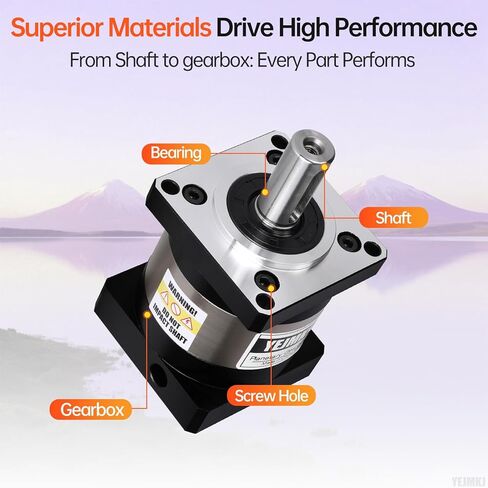 Ratio 5:1 Planetary Gearbox for Nema 23 Stepper Motor 57-67mm Backlash 15 arcmin Input Shaft 21mm φ8mm Planetary Reducer for 57 Step Motor incl. 4 Screw 2 Plug 1 Key CNC 3D Printer Lathe in Kuwait