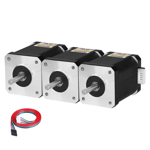 3Pack Nema 17 Stepper Motor 1.8‌°‌ 2 Phase High Torque 0.84Nm(118.95oz·in) Bipolar 42x60mm 2.3A 1.1Ω 4-Lead Shaft 24mm φ5mm 42 Stepper Motor Cable 1M for 3D Printer DIY Robot CNC Machine in Kuwait