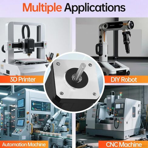 3Pack Nema 17 Stepper Motor 1.8‌°‌ 2 Phase High Torque 0.84Nm(118.95oz·in) Bipolar 42x60mm 2.3A 1.1Ω 4-Lead Shaft 24mm φ5mm 42 Stepper Motor Cable 1M for 3D Printer DIY Robot CNC Machine in Kuwait