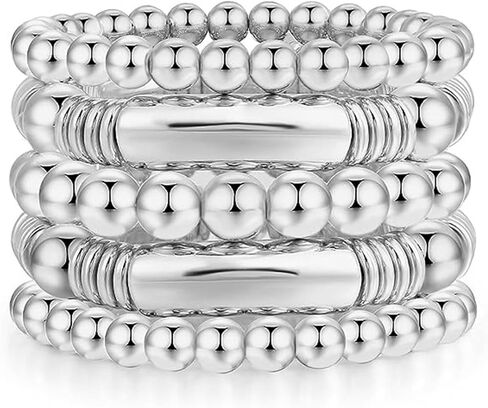 Rhinestone Stretch Bracelets Set Dainty Cubic Zirconia Classic Stretch Tennis Bracelet for Women Silver Chic Bracelets Trendy Jewelry Gift for Women in Kuwait