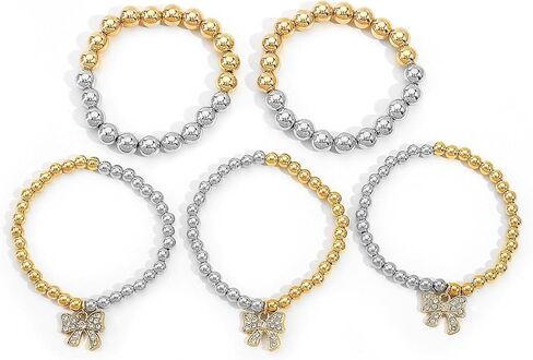 Rhinestone Stretch Bracelets Set Dainty Cubic Zirconia Classic Stretch Tennis Bracelet for Women Silver Chic Bracelets Trendy Jewelry Gift for Women in Kuwait