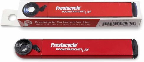 Prestacycle PocketRatchet Lite – أداة متعددة للجيب أخف بنسبة 27% | سقاطة مدمجة قابلة للعكس مع 8 قطع مزدوجة الأطراف مخزنة في المقبض | أداة دراجة شديدة التحمل 30 نيوتن متر | 1/4 بوصة متوافقة مع لقمة سداسية in Kuwait