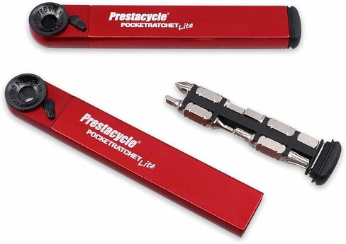 Prestacycle PocketRatchet Lite – أداة متعددة للجيب أخف بنسبة 27% | سقاطة مدمجة قابلة للعكس مع 8 قطع مزدوجة الأطراف مخزنة في المقبض | أداة دراجة شديدة التحمل 30 نيوتن متر | 1/4 بوصة متوافقة مع لقمة سداسية in Kuwait