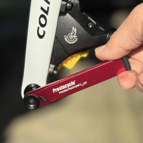 Prestacycle PocketRatchet Lite – أداة متعددة للجيب أخف بنسبة 27% | سقاطة مدمجة قابلة للعكس مع 8 قطع مزدوجة الأطراف مخزنة في المقبض | أداة دراجة شديدة التحمل 30 نيوتن متر | 1/4 بوصة متوافقة مع لقمة سداسية in Kuwait