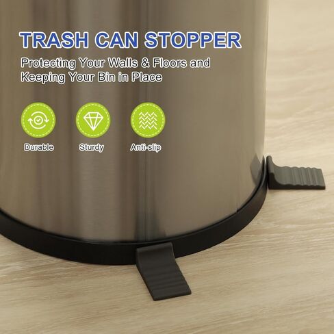 واقي جدار سلة المهملات من LANMU ويتوقف عن التحرك للخلف، 4 قطع من مصد سلة المهملات السيليكون، صندوق قمامة فاصل للحائط لسلال النفايات المستديرة والمربعة، بدون حفر للمطبخ وأرضية المكتب وواقي للحائط، أسود in Kuwait