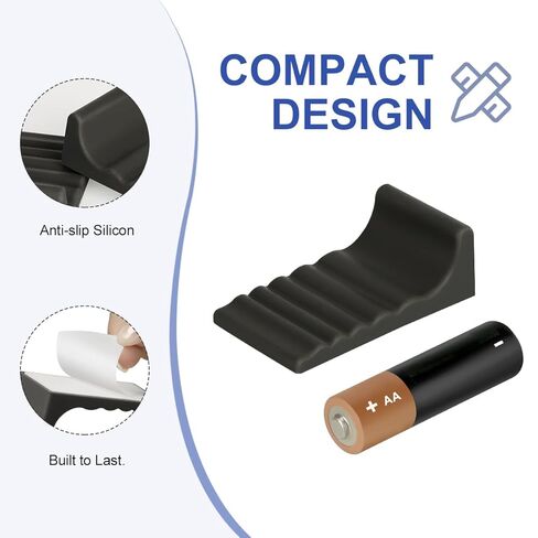 واقي جدار سلة المهملات من LANMU ويتوقف عن التحرك للخلف، 4 قطع من مصد سلة المهملات السيليكون، صندوق قمامة فاصل للحائط لسلال النفايات المستديرة والمربعة، بدون حفر للمطبخ وأرضية المكتب وواقي للحائط، أسود in Kuwait