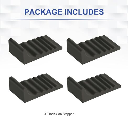 واقي جدار سلة المهملات من LANMU ويتوقف عن التحرك للخلف، 4 قطع من مصد سلة المهملات السيليكون، صندوق قمامة فاصل للحائط لسلال النفايات المستديرة والمربعة، بدون حفر للمطبخ وأرضية المكتب وواقي للحائط، أسود in Kuwait