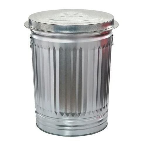 31-Gallon Heavy-Duty Steel Trash Can - Kitchen & Office - Silvery - with Airtight lid - Metal Outdoor Trash Can for Patio, Kitchen & Office in Saudi Arabia