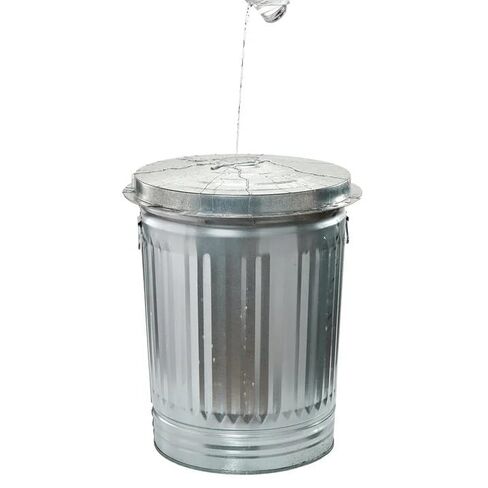 31-Gallon Heavy-Duty Steel Trash Can - Kitchen & Office - Silvery - with Airtight lid - Metal Outdoor Trash Can for Patio, Kitchen & Office in Saudi Arabia