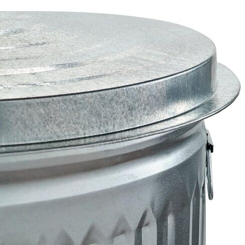 31-Gallon Heavy-Duty Steel Trash Can - Kitchen & Office - Silvery - with Airtight lid - Metal Outdoor Trash Can for Patio, Kitchen & Office in Saudi Arabia