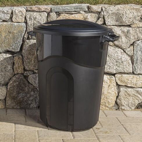 DayGo 32 Gallon Heavy Duty Plastic Garbage Can, Included Lid, Indoor/Outdoor, Black in Saudi Arabia