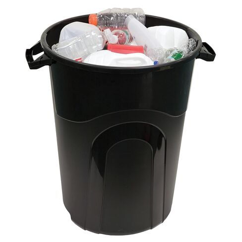 DayGo 32 Gallon Heavy Duty Plastic Garbage Can, Included Lid, Indoor/Outdoor, Black in Saudi Arabia