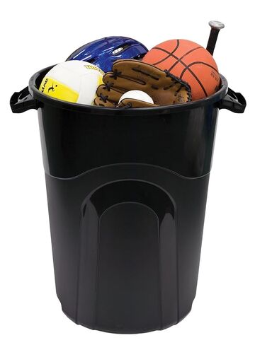 DayGo 32 Gallon Heavy Duty Plastic Garbage Can, Included Lid, Indoor/Outdoor, Black in Saudi Arabia