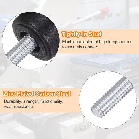16pcs Tee Wing Knobs M4 x 25mm Metric Thread 27mm Z/T Head Plastic Handles Thumb Screws Hand Clamping Threaded Stud Knob Grip Thumbscrew with Nuts Washers, Black in Saudi Arabia