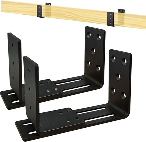 Adjustable Door Barricade Brackets, 2x4 Door Barricade Bracket, 4.4mm Thickened Heavy Duty Door Barricade Security Brackets for All Sizes of Lumber, Door Bar Holder Bracket for Home Security, 2 Pack in Kuwait