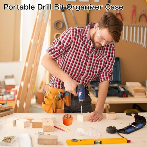 Portable Drill Bit Organizer Case – Compact 19-Hole Drill Bit Storage Box Holder, 3D Printed Toolbox Accessory for Engineers & DIY Enthusiasts in Saudi Arabia