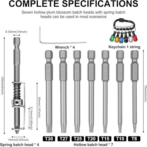 Spring Loaded Screw Holder Bit,Magnetic-Free Screw Holding Adapter 1/4" Hex Shank,Non-Slip Aluminum Alloy Bit Holder for Impact Driver,Overhead & Tight Space Screw Starter Tool with Keychain Storage in Kuwait