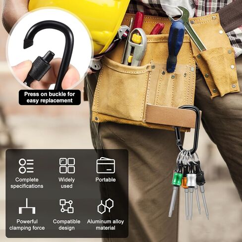 Spring Loaded Screw Holder Bit,Magnetic-Free Screw Holding Adapter 1/4" Hex Shank,Non-Slip Aluminum Alloy Bit Holder for Impact Driver,Overhead & Tight Space Screw Starter Tool with Keychain Storage in Kuwait