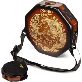 GECKO Octagonal Cajon Drum, Portable Hand Percussion Instrument with Detachable Strap & Carry Bag, Birchwood Body & Rich Sound (Built-in Pickup) in Kuwait
