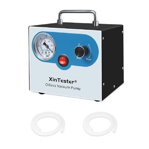 مضخة تفريغ بدون زيت من Xin Tester Lab، 15 لتر/الدقيقة 110-220 فولت قابلة للتعديل خالية من الزيت، مضخة تفريغ مزدوجة الضغط، محمولة وهادئة لترشيح السائل للمختبر الاحترافي in Kuwait