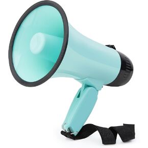 مكبر صوت مكبر صوت بولهورن بقدرة 20 وات، صفارة إنذار وتسجيل 240 ثانية، مكبر صوت محمول مع شاشة عرض للطاقة وحزام - أخضر فاتح in Kuwait
