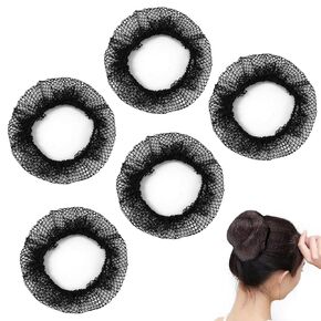 5 PCS Hair Bun Covers for Women Small Invisible Mesh Hair Nets for Ballet Black Reusable Elastic Mesh Buns Cover Invisible Elastic Bun Hairs Net for Ballet, Dance, Girls and Women in Kuwait