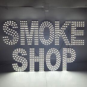 EPL SMOKE SHOP WHITE, LED 3G Sparkling Sign, Eye-catching, Super Bright, 2 Size, Remote Control Business Wall Decor Lighting (SMALL 15"x24") in Kuwait