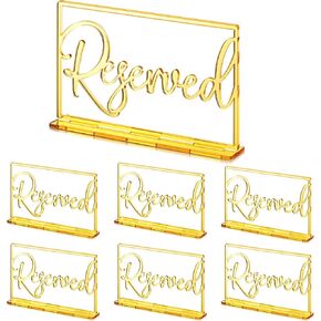 6 Pieces Acrylic Reserved Table Sign Wedding Signs for Tables Acrylic Standing Reserved Wedding Signs for Seating Reservation Restaurant Business Office (Gold) in Kuwait