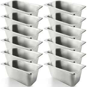 12 Pcs 1/3 Size 6 Inch Deep Restaurant Hotel Pan 201 Gauge Stainless Steel Steam Table Pan Commercial Catering Food Trays Warming Pans for Food Hotel Buffet in Kuwait