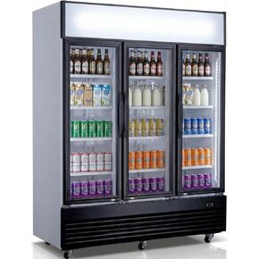 Commercial Refrigerator Glass 3-door Swing NSF Merchandiser Beverage Display Cooler Beverage Drink Cooler, ETL,NSF certified, Upright, Capacity 1305 Liter, 64" Width 110V GDC-42 in Kuwait