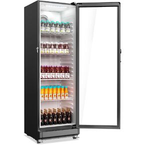 ROVSUN 8 Cu.Ft Commercial Refrigerator Display Refrigerator ETL NSF Certified, Slim Commercial Beverage Cooler Glass Door Merchandiser Drink Fridge w/Adjustable Shelves LED Light for Bar Restaurant in Kuwait