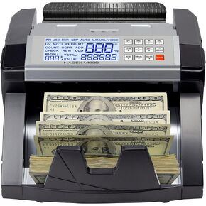 عداد النقود Nadex V1800 - شاشة TFT مزدوجة مرمزة بالألوان - عد سريع ودقيق للفواتير بدرجة احترافية مع اكتشاف التزييف بالأشعة فوق البنفسجية/MG/IR - عدد 1000 ورقة نقدية/الدقيقة in Kuwait