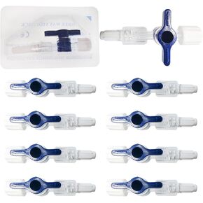 صمام محبس بقفل Luer ثلاثي الاتجاهات، 10 قطع موصل T معقم للاستعمال مرة واحدة لمشاريع المختبرات الطبية المدرسية نقل السوائل بنفسك (3 اتجاهات - 10 قطع) in Kuwait