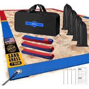 خطوط كرة الطائرة الشاطئية الاحترافية المطورة للرمل 2 بوصة، رؤية أفضل، مقاومة الطقس المحسنة، المراسي غير القابل للصدأ وأكياس الرمل، قياسية 26.3 × 52.6 بوصة in Kuwait