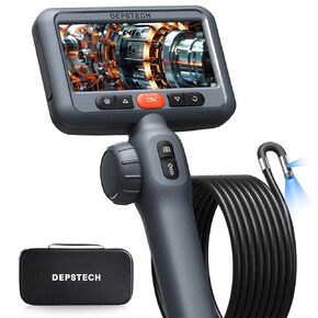 DEPSTECH 10FT Articulating Endoscope Camera with Light: Dual Lens Industrial Borescope with 4.5" Screen and Flexible Cable, Video Inspection Snake Scope Camera Tool for Wall, Auto, Pipe, Mechanics in Kuwait