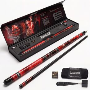 IgnatGames Premium Pool Cue Stick – 58" 2-Piece, 19oz Canadian Maple Cue with 12.5mm AirStrike Shaft, Premium Case & Accessories in Kuwait