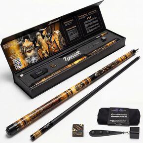 عصا IgnatGames Premium Pool Cue - قطعتان مقاس 58 بوصة، عصا القيقب الكندي بوزن 19 أونصة مع عمود AirStrike مقاس 12.5 مم، وحقيبة ممتازة وملحقات in Kuwait