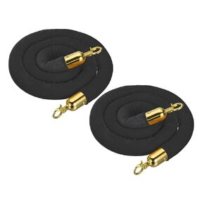 MECCANIXITY Velvet Stanchion Rope 6.6 Ft/2 M, Barrier Rope Velvet Carpet Ropes with Snap Hooks for Posts Stands Queue Divider Crowd Control, Purple Golden Pack of 2 in Kuwait