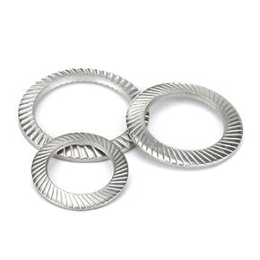 غسالات ذاتية القفل بطبقة مزدوجة 5/10/ 100 قطعة M3 M4- M30 304 من الفولاذ المقاوم للصدأ / 65 # Mn طباعة غسالة قفل فولاذية مائلة DIN9250(304 فولاذ مقاوم للصدأ، M16 20 قطعة) in Kuwait