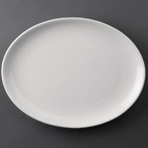 طبق كوبيه بيضاوي من أولمبيا 2835 أثينا للفنادق - 254 × 197 ملم 10 × 7 3/4 بوصة (صندوق 12)، أبيض in Kuwait