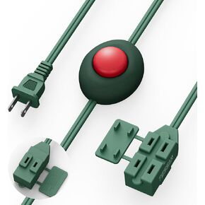 Foot Pedal Switch, TESSAN Extension Cord with ON/Off Switch, 3 Outlet,10FT, Push Button Extension Cord 1250W, Suitable for Lamps Appliances and Lighting Accessories, Christmas Tree Floor Lamp in Kuwait