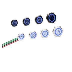 1PCS 19/22/25/30mm Ultra Short LED Light Metal Push Button Switch with Wire 3-6V 12-24V Momentary Reset Waterproof Stainless Steel(Blue Power,3-6V,25mm-Silver Shell) in Kuwait