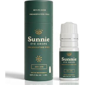 Sunnie Preservative-Free Eye Drops for Dry Eyes, 0.37 fl oz (11ml), Multi-Dose Lubricating Drops with Glycerin 0.5% – for Daily Comfort in Kuwait