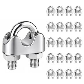 20Pcs 1/8 inch Stainless Steel Wire Rope Cable Clamp,M3 Wire Rope Clips U Bolt Saddle Fastener in Saudi Arabia