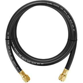 2026 Upgraded HV1-3/8" HVAC Vacuum Hose,Standard 3/8"×3/8" Flare Fittings,6 Ft,Working Pressure:800 (Psi),Burst Pressure:4000 (Psi),Refrigerant Charging Hose,Faster HVAC Evacuation and Recovery,Black in Saudi Arabia
