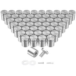 50 قطعة براغي من الفولاذ المقاوم للصدأ مقاس 1 × 1 بوصة، أجهزة تثبيت للإعلان عن لافتات الأكريليك، حامل لتعليق إطار الصورة، فضي in Kuwait