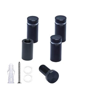 Pack of 4, Aluminum Standoff Screws, Wall Sign Standoff Mounting Hardware Advertising Glass Standoff Nail for Hanging Acrylic Picture Frame (Black, 1/2" x 3/4") in Kuwait