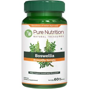 التغذية النقية مستخلص Boswellia Serrata 600 مجم مع 65% من أحماض Boswellic. (يعادل 9000 مجم من مسحوق البوزويليا) غير معدل وراثيًا | 60 كبسولة نباتية. in Kuwait