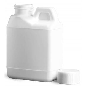 SKS Bottle & Packaging 4 oz HDPE F Style Plastic Jugs with Ribbed Caps, Leak Proof White Detergent Containers for Cleaning Solutions, Compact Soap Bottle, Plastic Mini Jugs, Pack of 24 in Kuwait